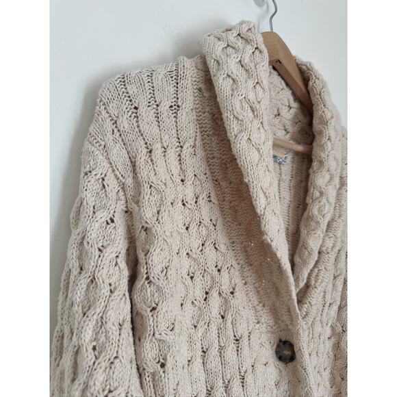 Anthropologie Pilcro Cable-Knit Oversized Slouchy Cardigan in Cream XXS - Picture 5 of 10
